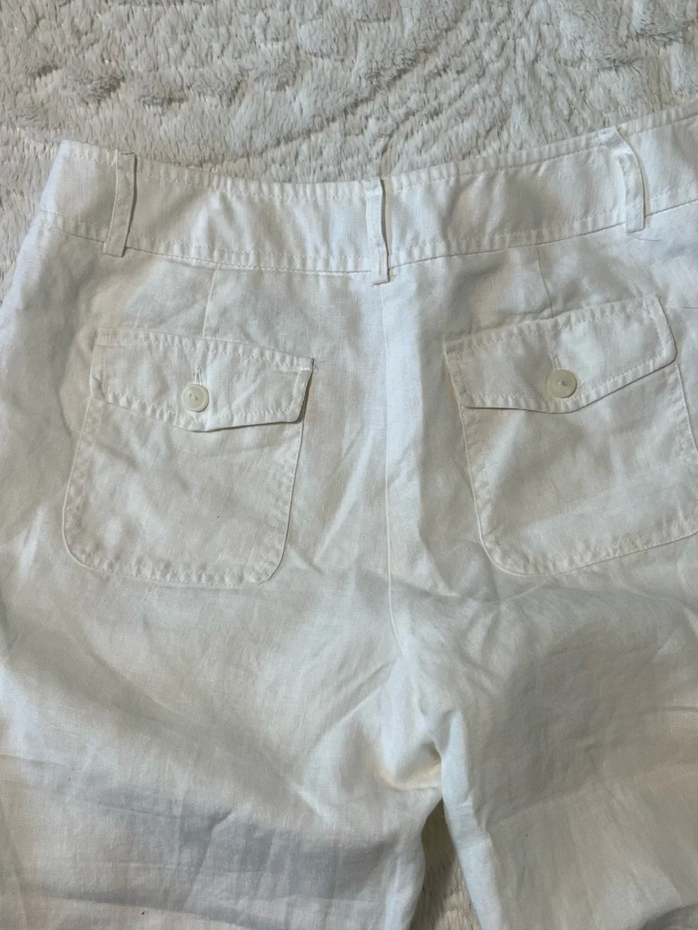 Style & Co. White Linen Straight-Leg Pants Size 4